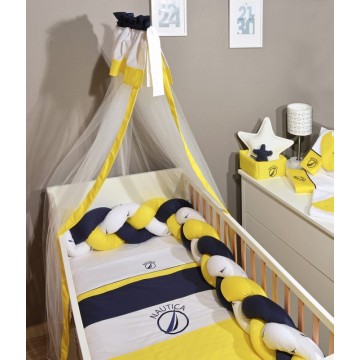 Νautica Σετ προίκας 4 τεμ Κίτρινο Ύφασμα πικέ Ιταλίας ΣΕΤ ΠΡΟΙΚΑΣ ΚΡΕΒΑΤΙΟΥ ΚΑΙ ΛΙΚΝΟΥ